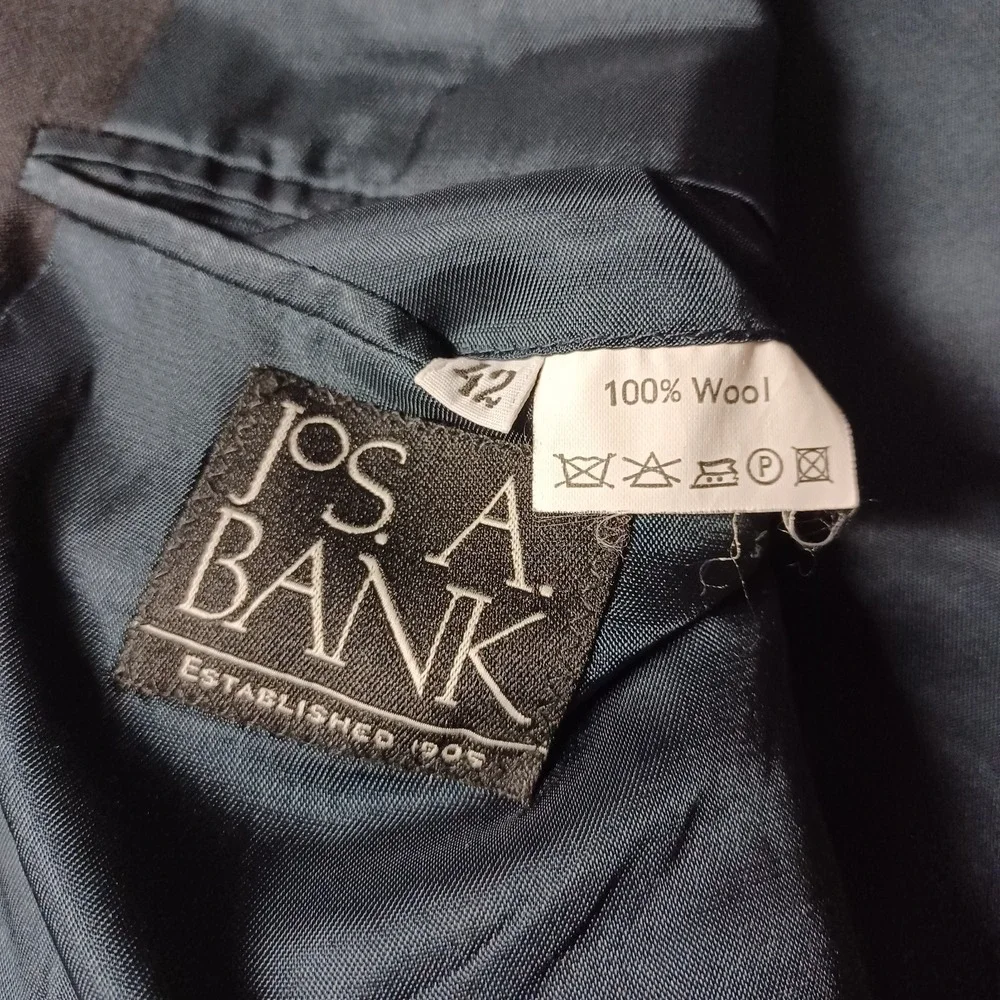 Jos. A. Bank Navy Blue Pinstripe Wool Suit Jacket 42 3-Button Notch Classic Fit